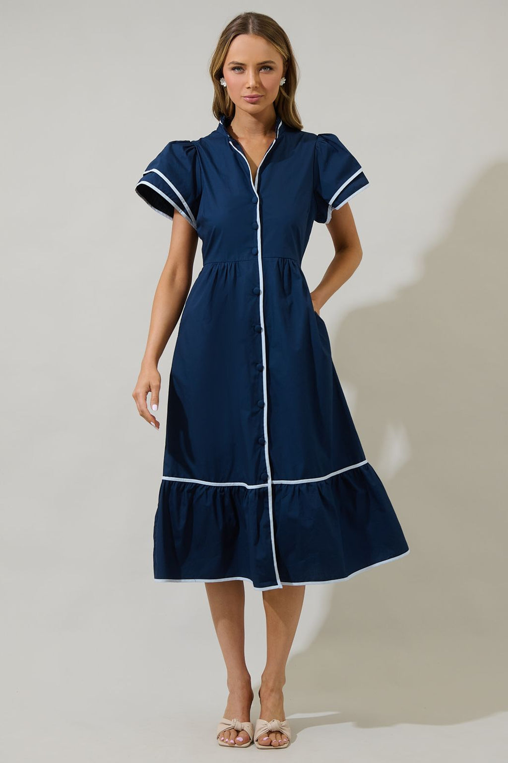 Davie Button Down Midi Dress – Aprils Look