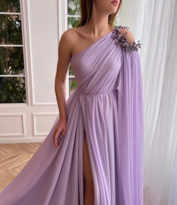 Lady in Lavender Gown