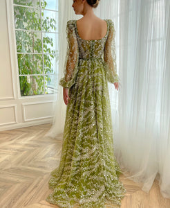Evergreen Iris Gown