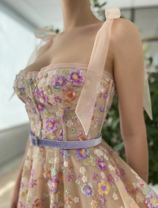 Opalescent Floral Sequined Dress