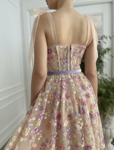 Opalescent Floral Sequined Dress